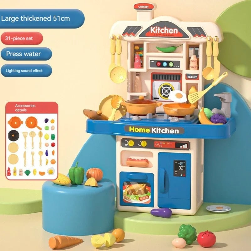 Interactive Kitchen Playset with Sound - Educational Cooking Toy Set