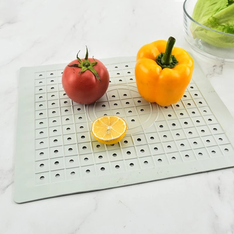 Quick Drain Anti-Slip Rubber Sink Mat Heat Resistant Kitchen