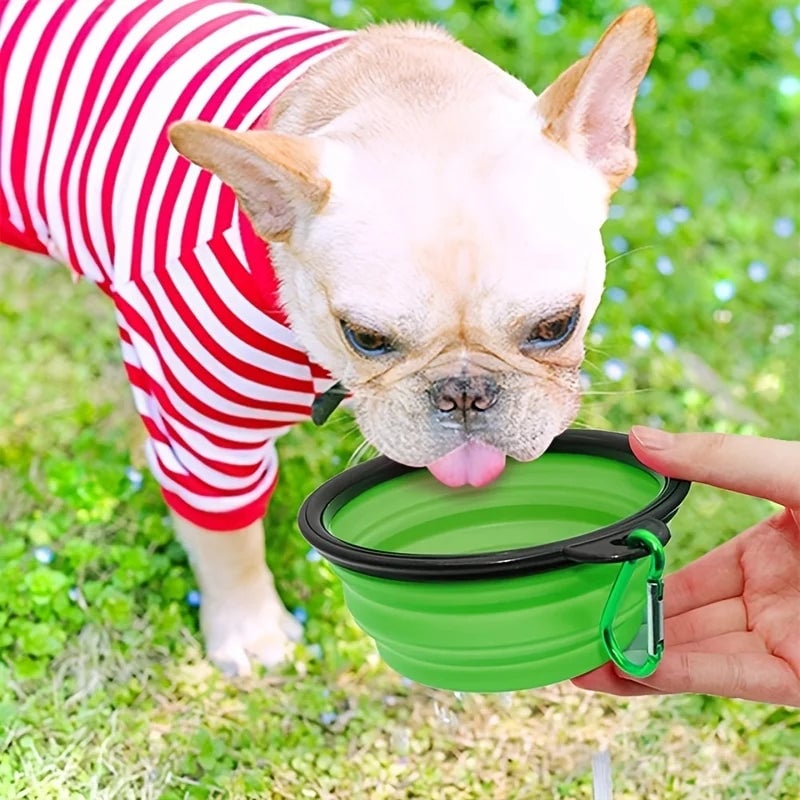 Collapsible TPR Silicone Pet Bowl - Portable Travel Food Water Bowl