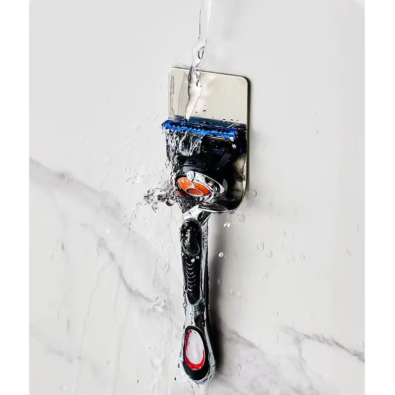 Stainless Steel Razor Holder Wall Mount Punch-Free Bathroom Storage