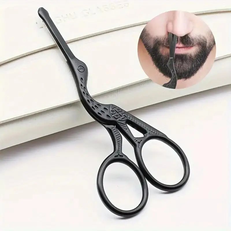 Stainless Steel Round Head Nose Hair Scissors - Stork Type Beauty
