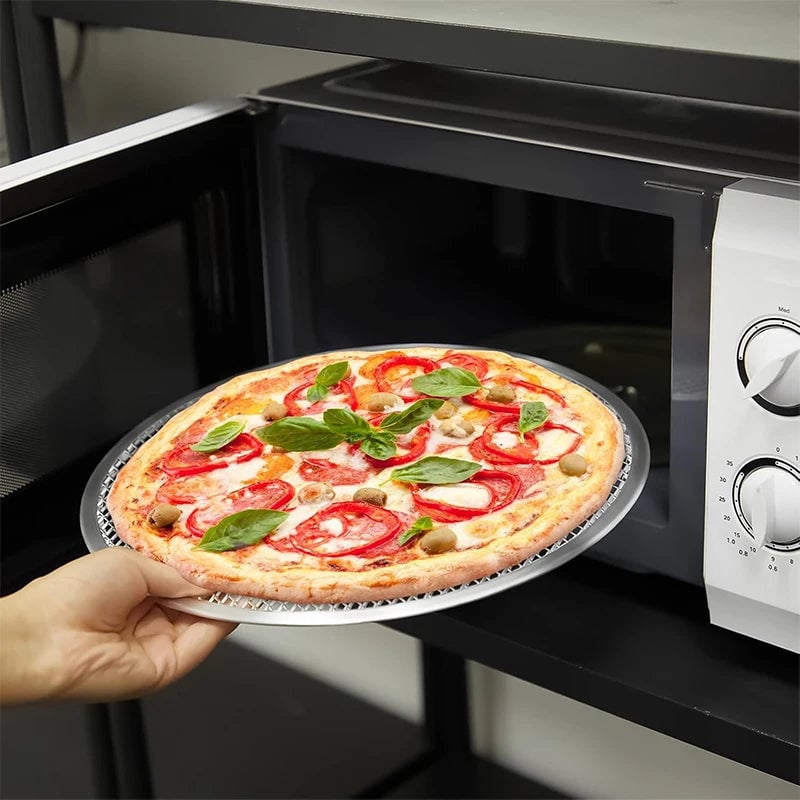 Round Aluminum Pizza Baking Screen with Holes 8-14 Inch Non-Stick