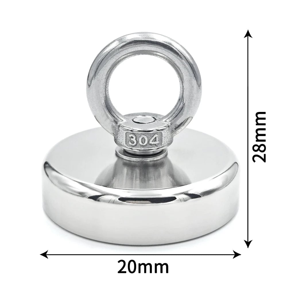 N52 Neodymium Fishing Hook Magnet D16-D42mm Heavy Duty Eyebolt