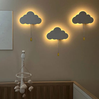Battery Operated Cloud Wall Light - Floating LED Lamp Kids Nursery
