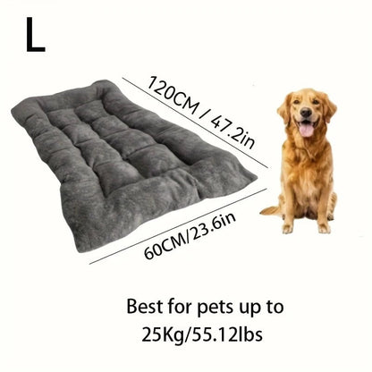 Large Plush Dog Bed - Thickened Soft Polyester Crate Mat Pet Sofa