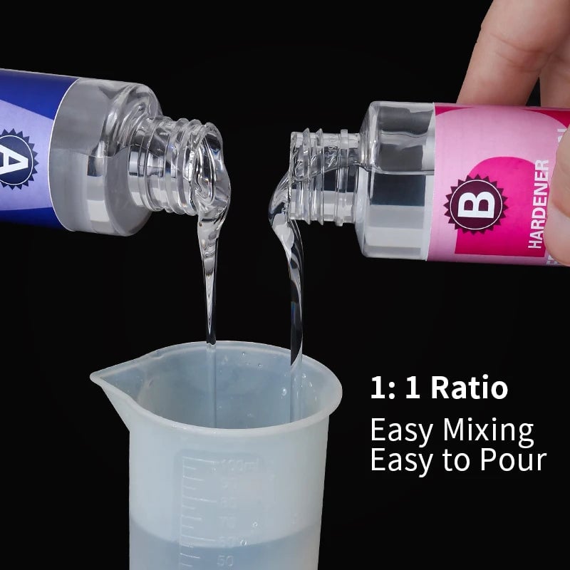 1:1 Crystal Clear Epoxy Resin Kit - High Gloss Bubble-Free Coating