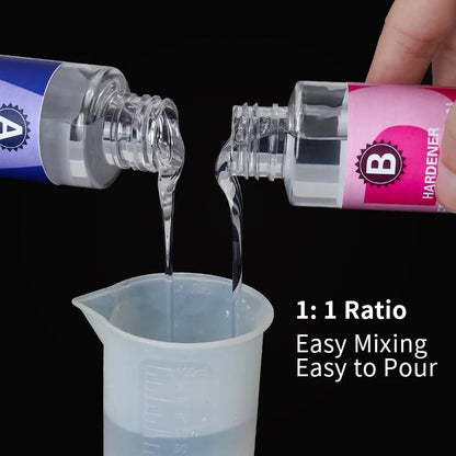 1:1 Crystal Clear Epoxy Resin Kit - High Gloss Bubble-Free Coating