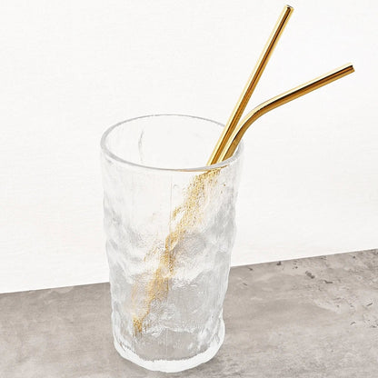 Stainless Steel Reusable Metal Drinking Straws Set with Cleaning Brush