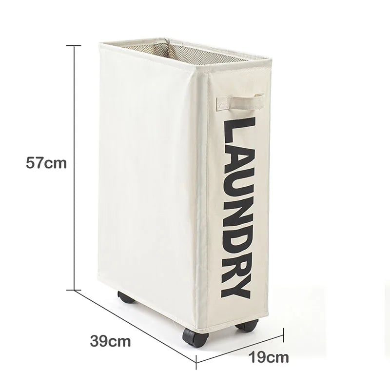 Large Wheeled Laundry Basket - Foldable Waterproof Storage Bag
