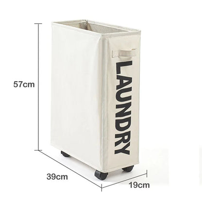 Large Wheeled Laundry Basket - Foldable Waterproof Storage Bag