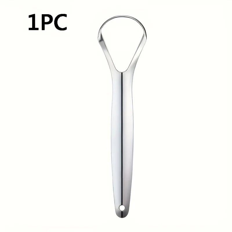 Stainless Steel Tongue Scraper - Adult Oral Care Bad Breath Remover