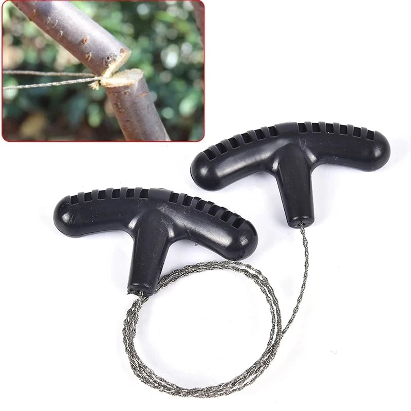 Portable Stainless Steel Wire Saw - Finger Handle Camping Tool