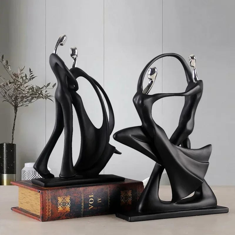 Nordic Art Dancing Couple Resin Figurine Home Decor Ornament