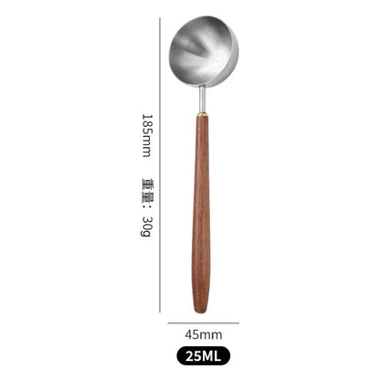 25ml Walnut Wood Handle Stainless Steel Coffee Measuring Scoop
