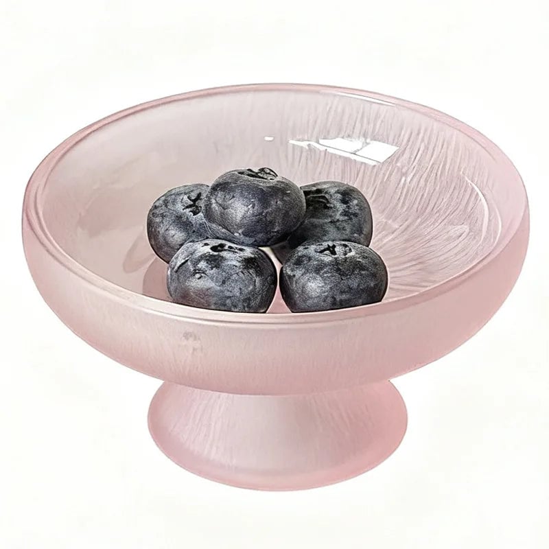 Glacier Glass High-Foot Fruit Plate - Small Exquisite Candy Snack Dish