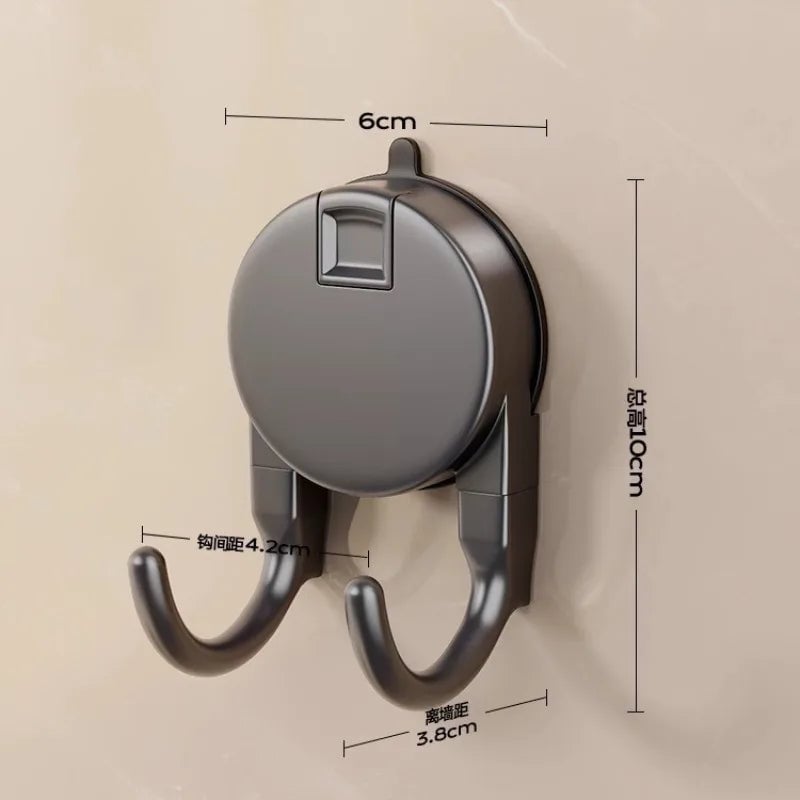 Strong Suction Cup Hooks No Drill Dual Hook Bathroom Kitchen