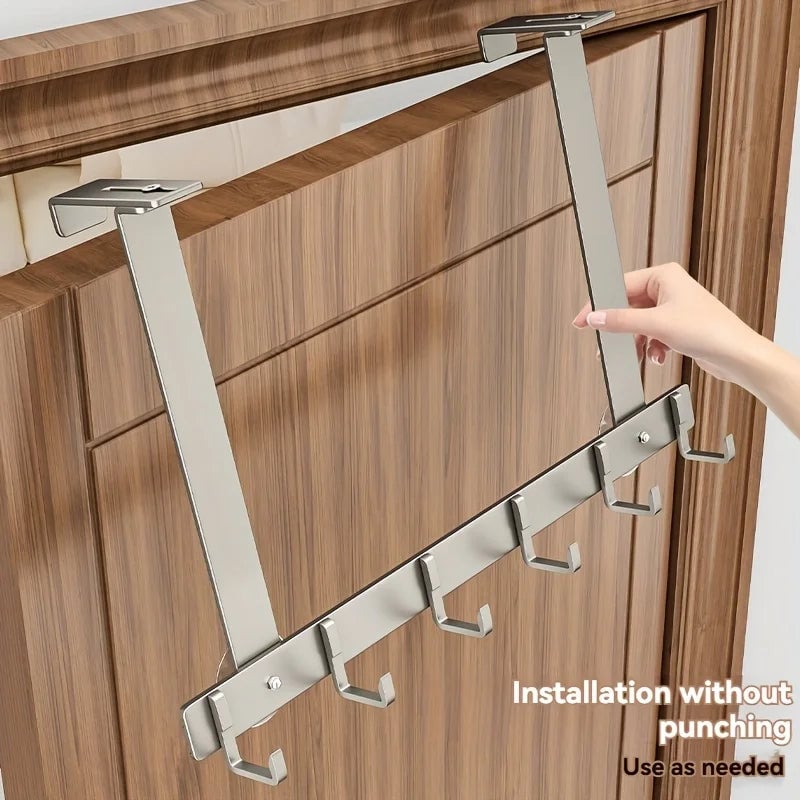Over Door Metal Hooks Rack 5/7 Adjustable Bathroom Organizer