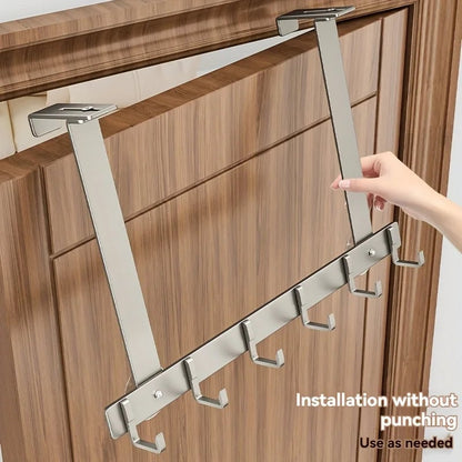 Over Door Metal Hooks Rack 5/7 Adjustable Bathroom Organizer