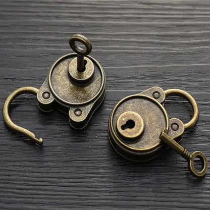 Vintage Bronze Padlock with Keys - Antique Style Lock for Luggage