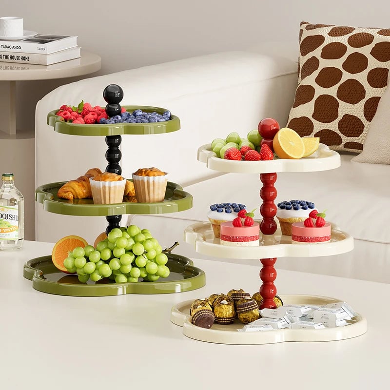 Multi-Tier French Style Fruit Cake Stand - Elegant Afternoon Tea Tray