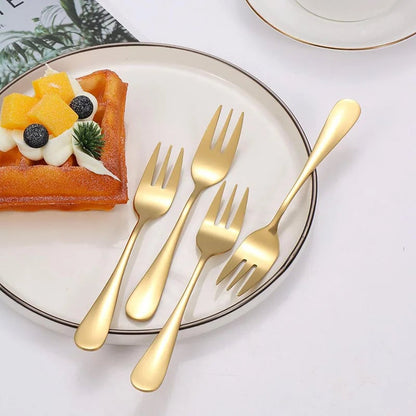 6-Piece Stainless Steel Fruit Dessert Forks Small Cutlery Set