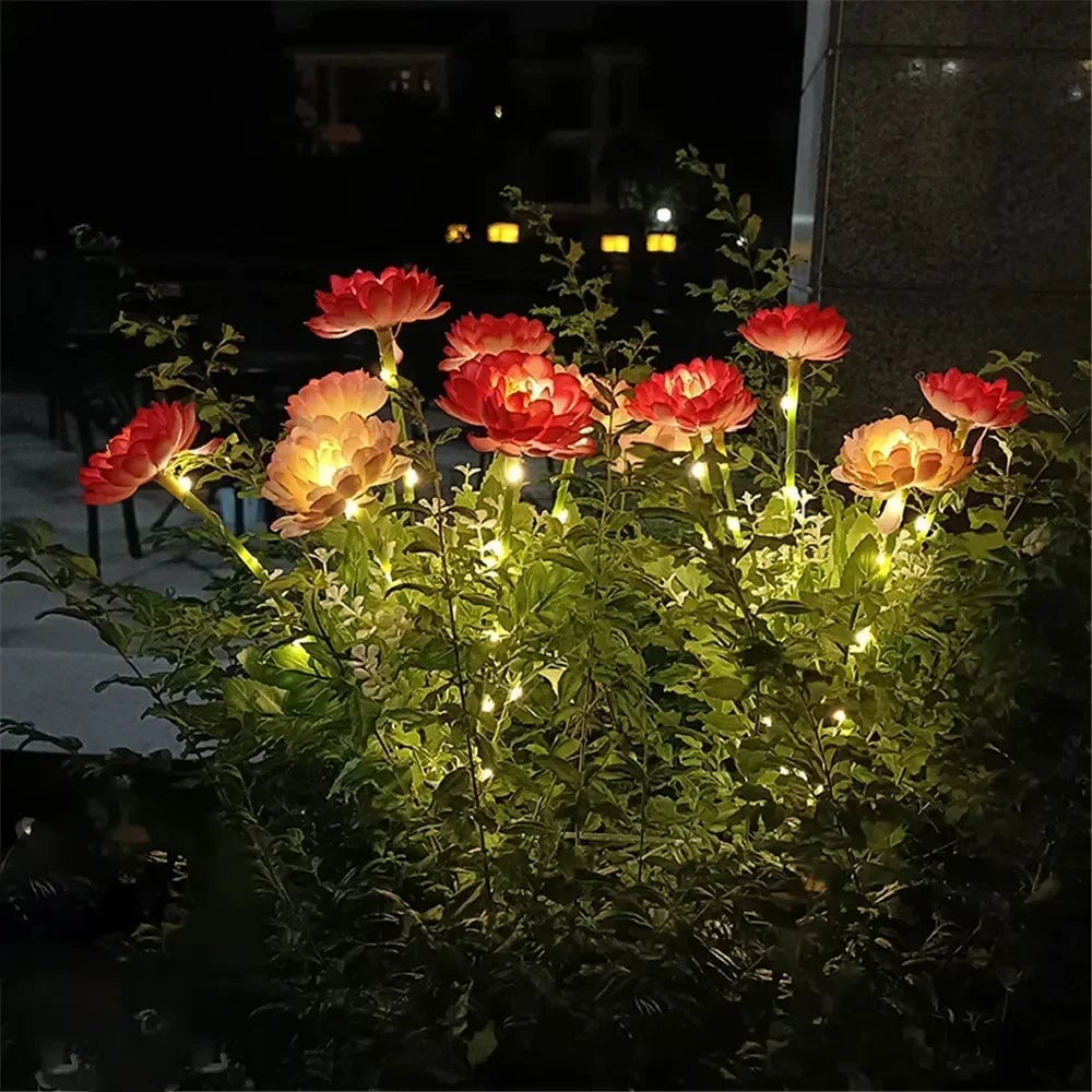 Solar LED Lotus Flower Garden Lights Waterproof Outdoor Patio Decor