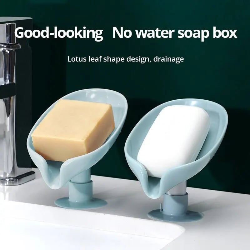 2pcs Draining Soap Dish Suction Cup Wall Mount Punch Free Storage
