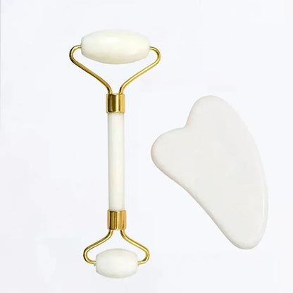 Natural Jade Roller Gua Sha Massager Face Neck Body Eye Care Tool