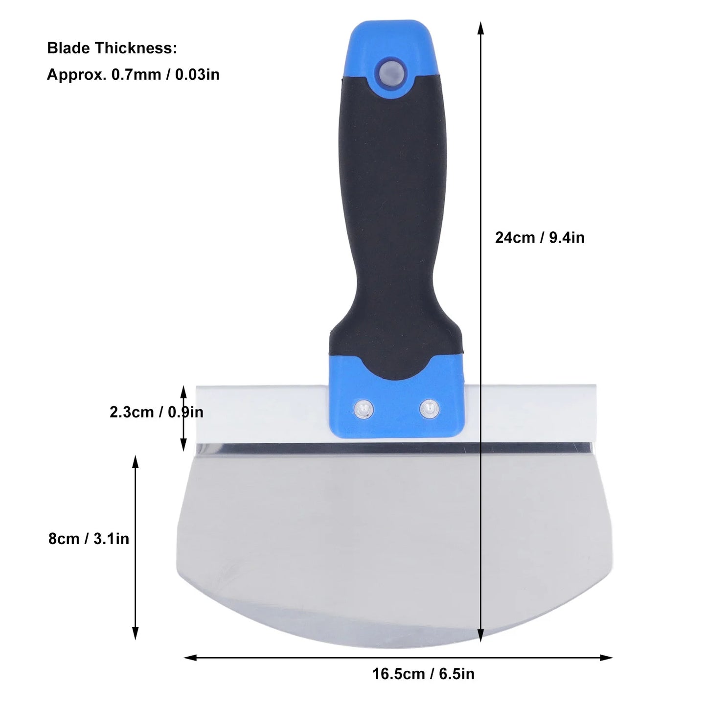 Arc Spatula Stainless Steel Round Putty Knife - Professional Grade