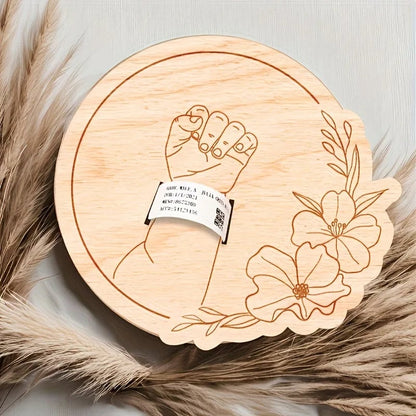 Engraved Wooden Keepsake Holder - Personalized Newborn Memory Box