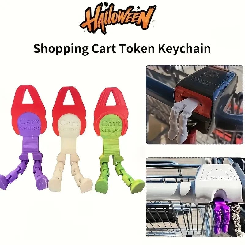Shopping Cart Keychain Token - Durable Plastic Trolley Unlock Tool