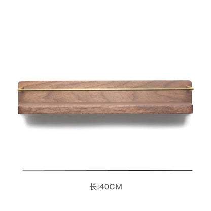 Wall Mounted Wooden Towel Rack Paper Holder Bathroom Storage Shelf