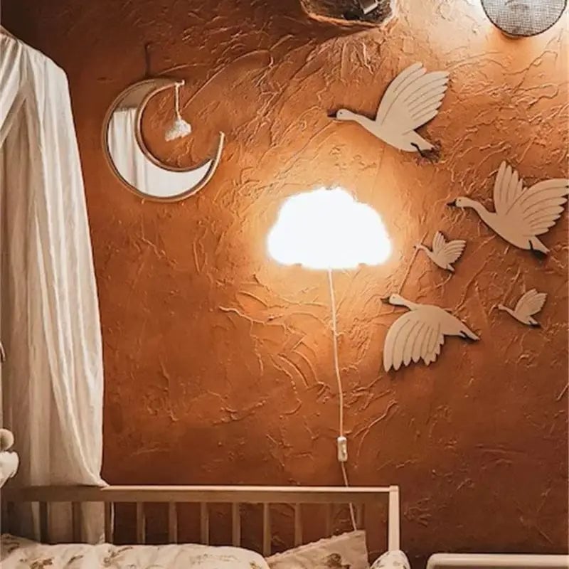6pcs Scandinavian Wooden Flying Goose Wall Decor Stickers Nursery