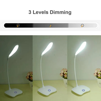 USB Rechargeable LED Desk Lamp Eye Protection Student Reading Light