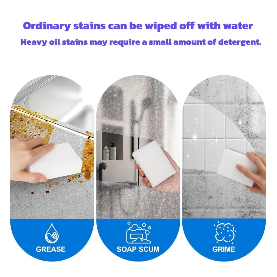 2X Density Melamine Sponge Multi-Surface Kitchen Bathroom Cleaner