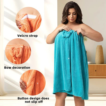 Super Absorbent Bath Towel Set with Wearable Skirt & Princess Cap