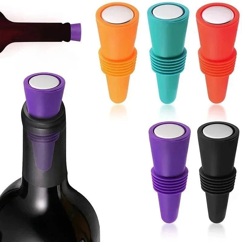 Silicone Wine Bottle Cap - Leak Proof Champagne Stopper Sealer