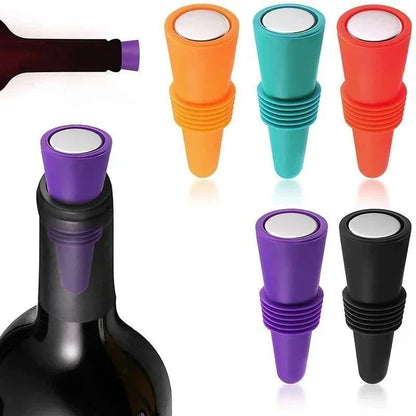 Silicone Wine Bottle Cap - Leak Proof Champagne Stopper Sealer