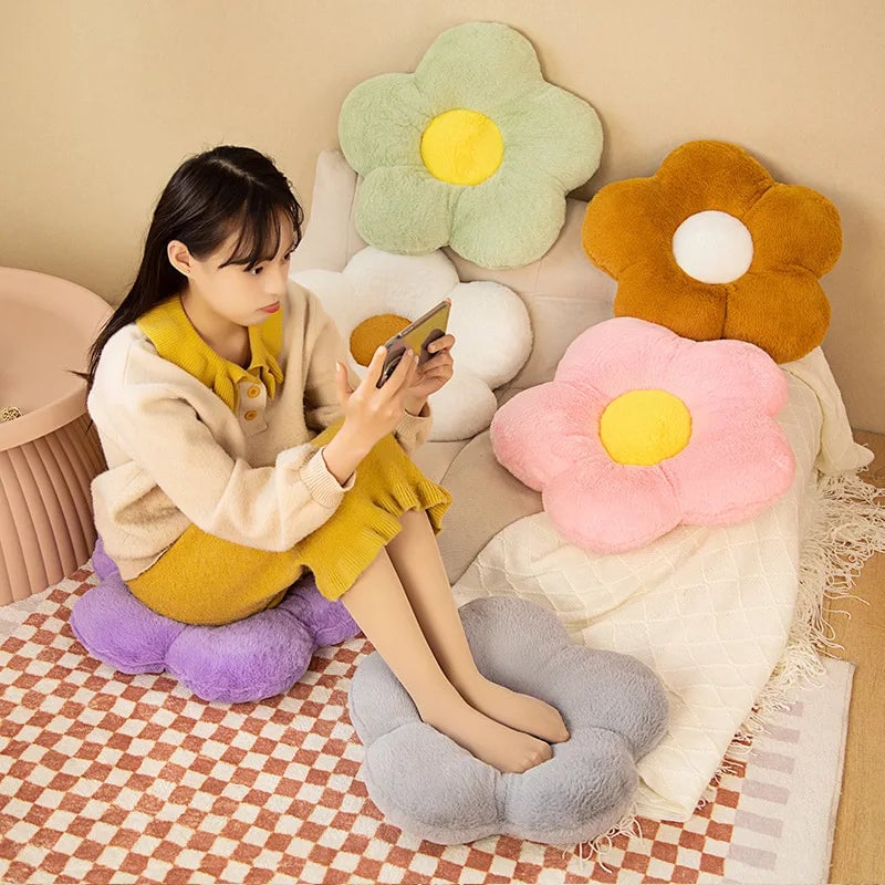 Round Thick Soft Nap Cloth Floor Cushion - Winter Chair Pillow