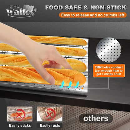 Baguette Bread Baking Pan - Non-Stick French Loaf Mould Tray