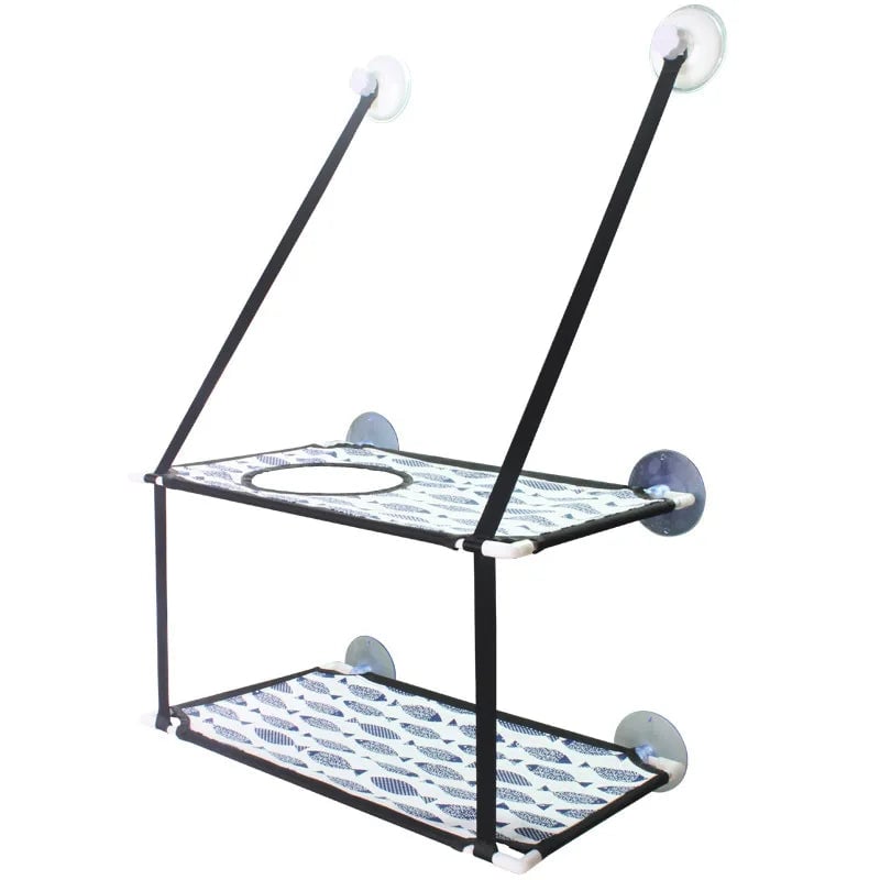 Cat Window Hammock Bed - Double-Decker Suction Cup Wall Mount
