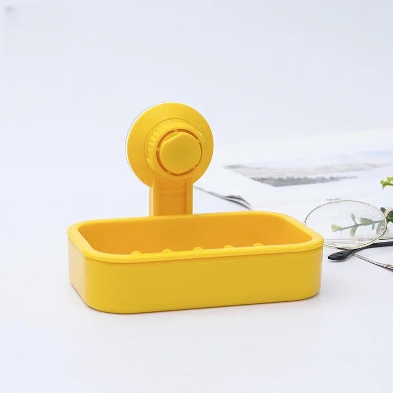 Suction Cup Soap Holder Box - Waterproof Bathroom Storage Tray