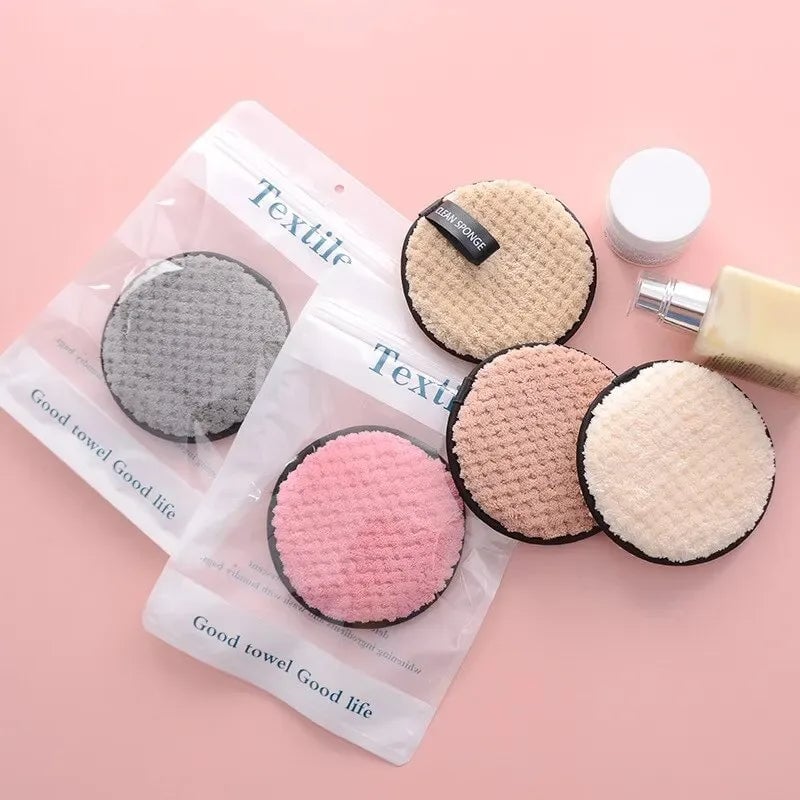 4-Piece Reusable Microfiber Makeup Remover Pads - Gentle Cleansing