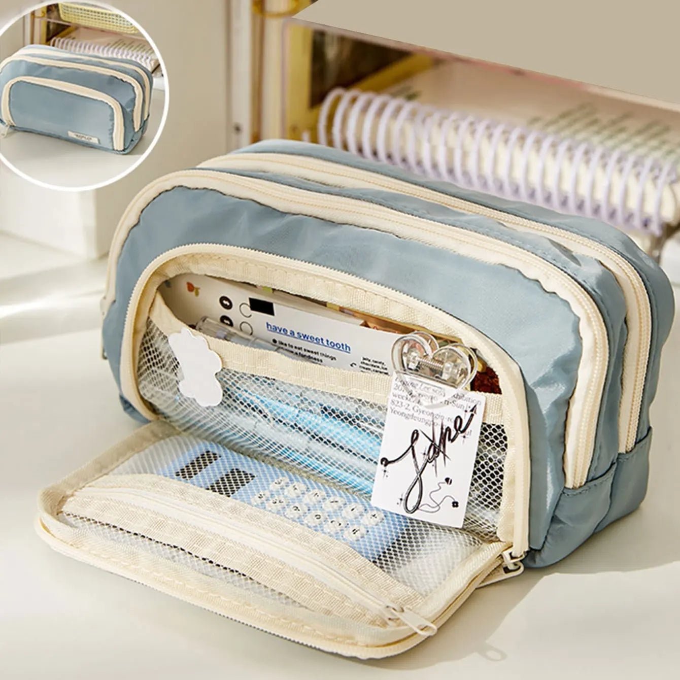 Large Capacity Pencil Case - Multi-Purpose Portable Pouch for Office