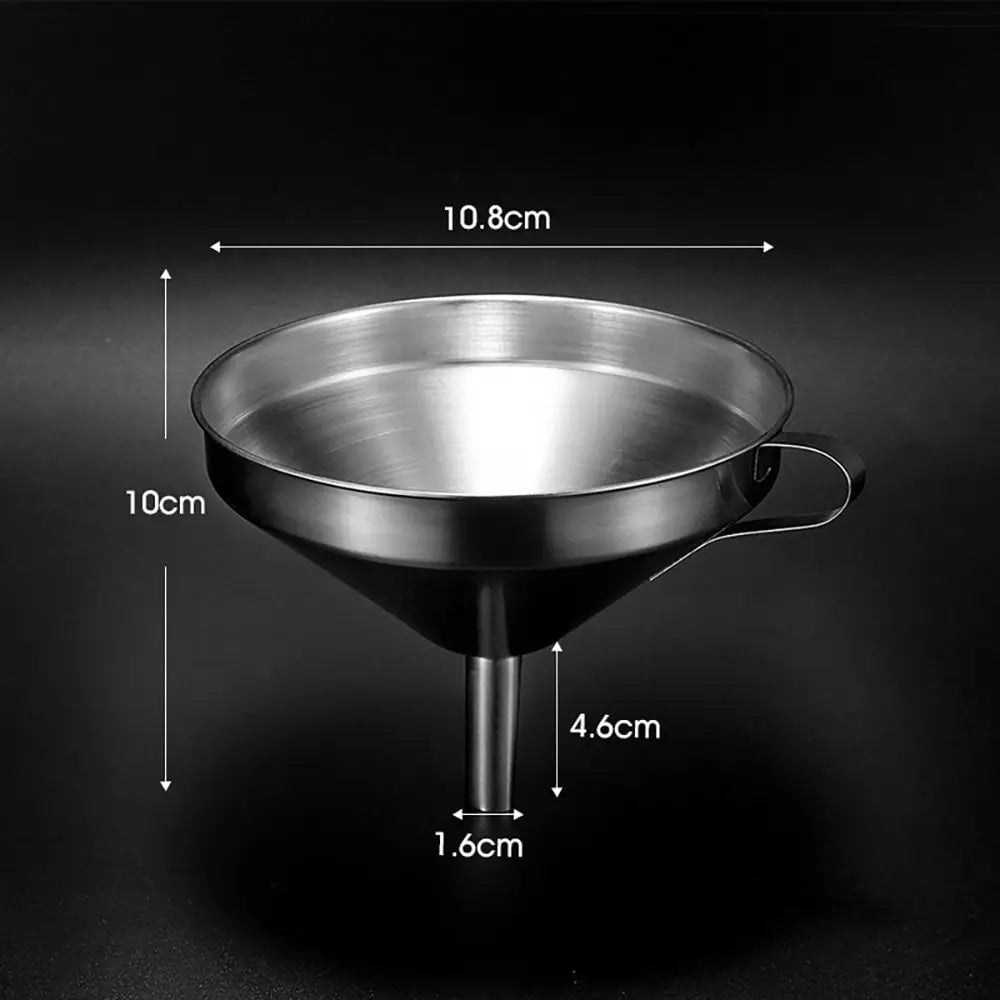 Wide Mouth Stainless Steel Funnel Strainer - Kitchen Oil Filter