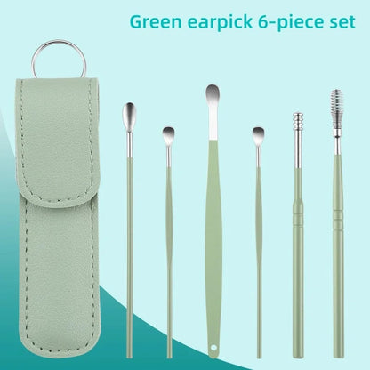 Stainless Steel Ear Cleaning Tool Kit with Pick Set & Storage Bag