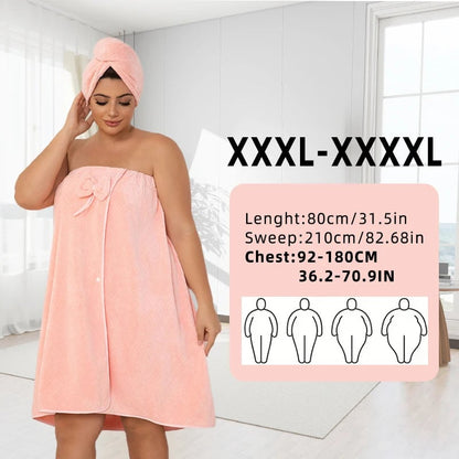 Super Absorbent Bath Towel Set with Wearable Skirt & Princess Cap