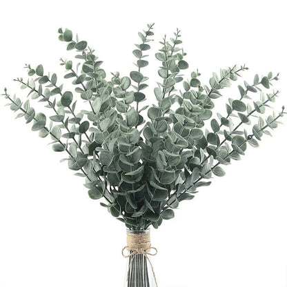 20pcs Artificial Eucalyptus Stems - Realistic Green Fake Branches