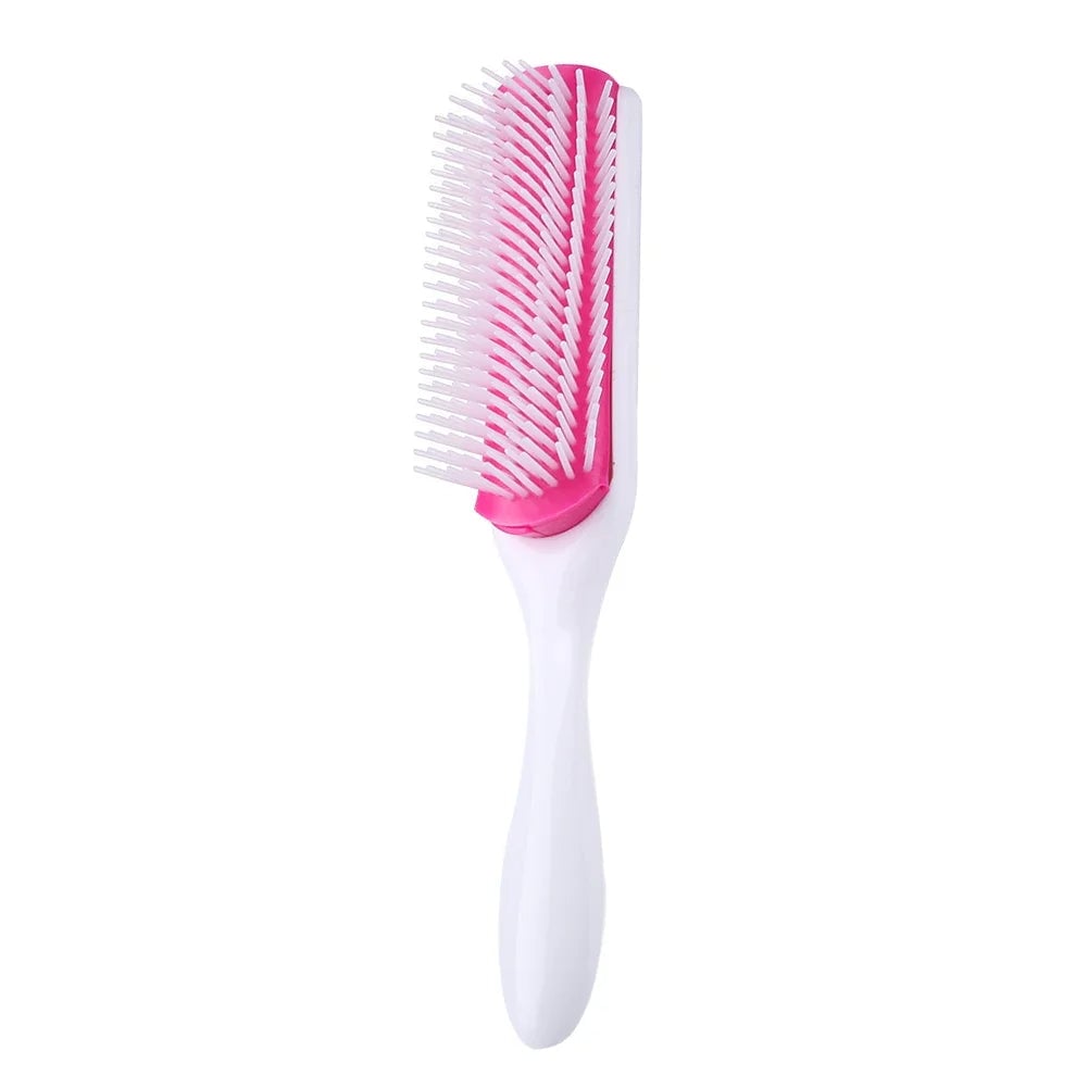 9 Rows Hair Brush Detangling Comb Scalp Massage Straight Curly Hair