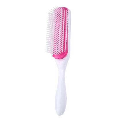 9 Rows Hair Brush Detangling Comb Scalp Massage Straight Curly Hair